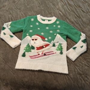 Holiday Time Festive Green and White Knit